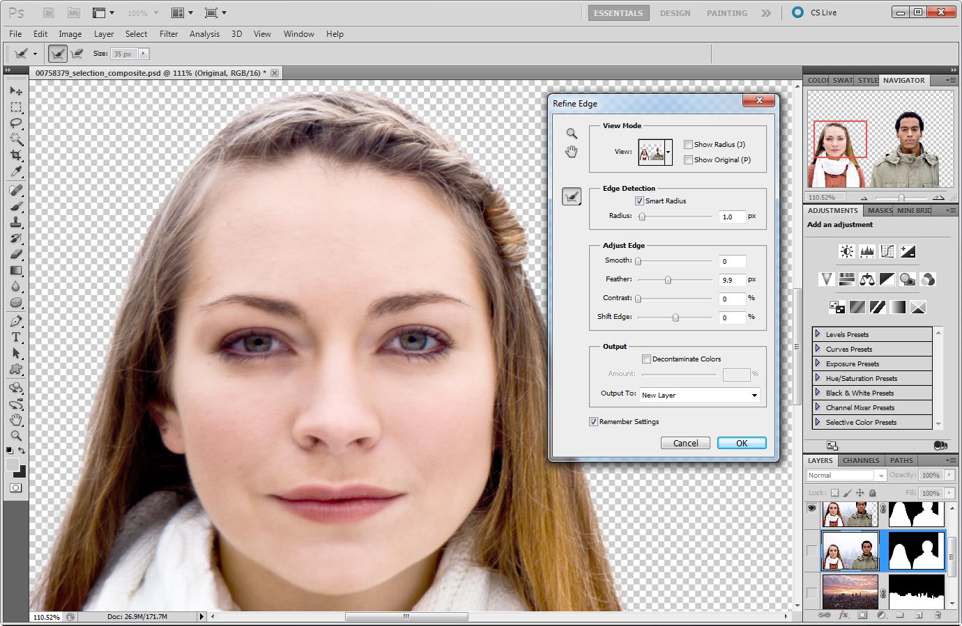 Adobe Photoshop CS5 for Windows Refine Edge Feature (2010)